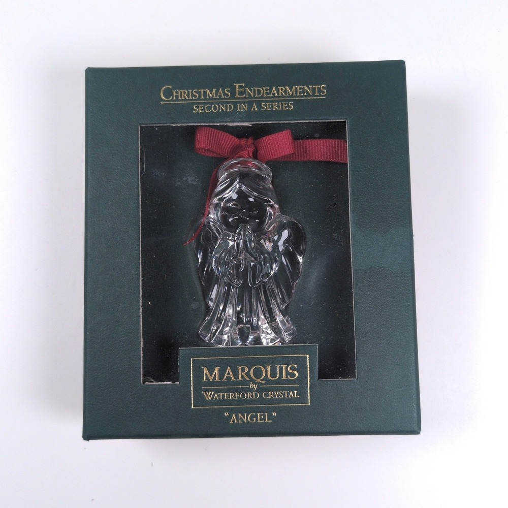 Marquis by Waterford Crystal Praying Angel Ornament Christmas Clear NEW Box